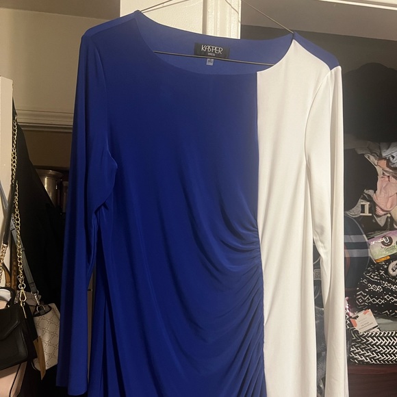 Kasper Long Sleeve Coloblocked Sheath Dress - Picture 4 of 6